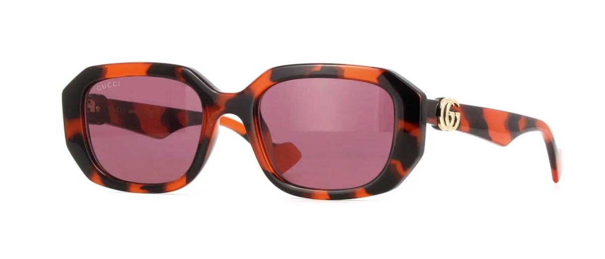 BRAND NEW Gucci GG1535S 005 Orange Havana Violet Women Geometric Sunglasses Gucci GG1535S 005 Sunglasses Shiny Orange - eye-oo.com main image 4
