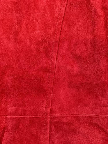 Pamela McCoy Western Jacket Suede Leather Ruffle Red Women's 1X Hook Closure NOS - Picture 10 of 11