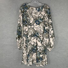 Free People Dress Womens M High Plains Elastic Waist V-Neck Festival Boho Mini