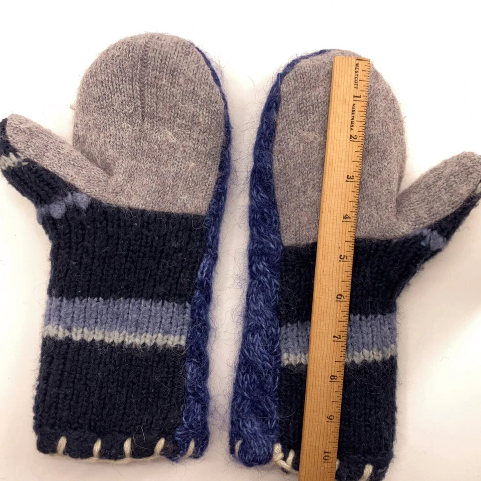 Suéter Reciclado Pieza Mitones Tejido Azul Gris Foto 4 de 4