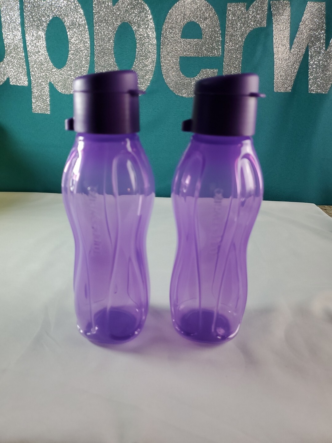 Tupperware Eco Mini Sport Water Bottle Set 10oz / 310ml Purple Set of 2