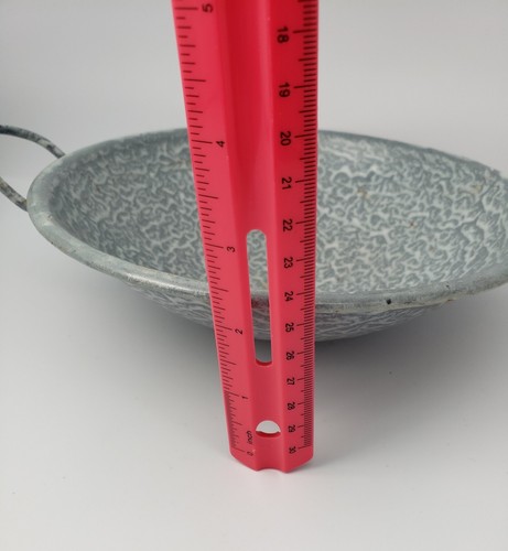 Vintage Enamelware Wok Pan Cookware Bowl Gray Grey - Picture 2 of 10