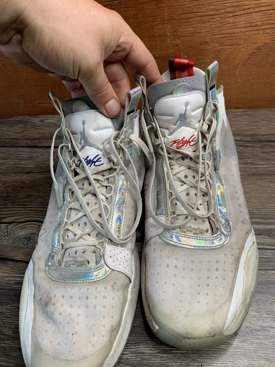 Nike Air Jordan 34 XXXIV Unite da uomo taglia 15 bianco iridescente metallizzato