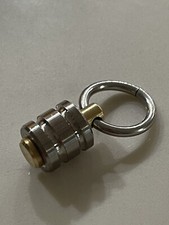 EDC Titanium Bead Pendant, Zipper Pull Keychain Key Ring Accessory Silver 1-1/8