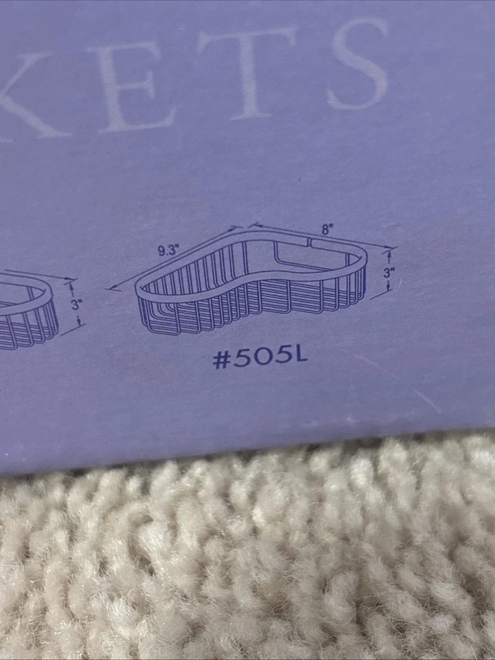 生姜 Splashables 组合大号转角篮缎面镍全新带盒淋浴 505L-15 — 第 3/3 张图片