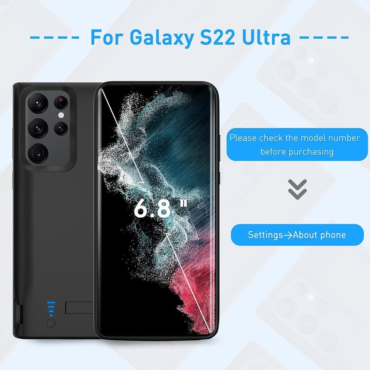 For Samsung Galaxy S22 Ultra 5g External Battery Case Charging