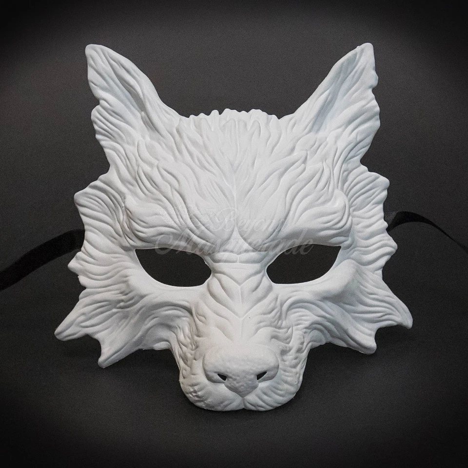 White Wolf Mask Animal Masquerade Halloween Costume Party mask (Resin material) - Image 3 of 4