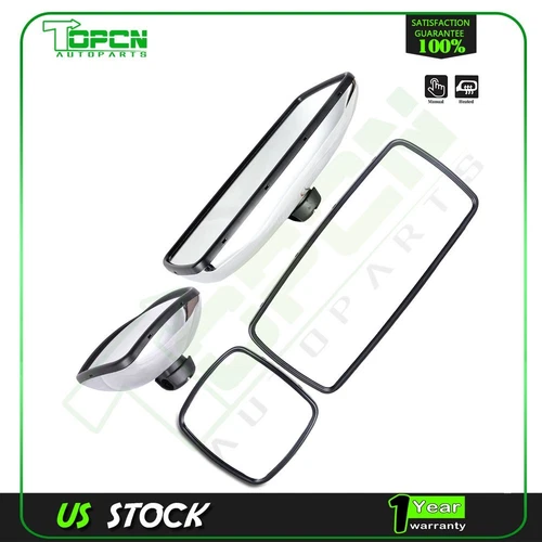 Main & Wide Side Heated Truck Mirrors For Freightliner M2 Columbia 2010-18 Pairs