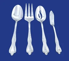 Oneida AZALEA Glossy Stainless Flatware -- Set of 4 Serving Pieces