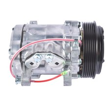 Ac Compressor With 6-groove Pulley For Sanden Sd7 Style Serpentine Belt Silver