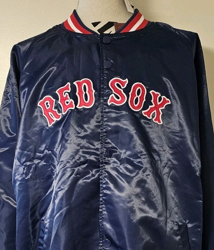 Boston Red Sox Satin Jacket Mitchell And Ness Blue Red Men's 3XLT NWT - Picture 2 of 11