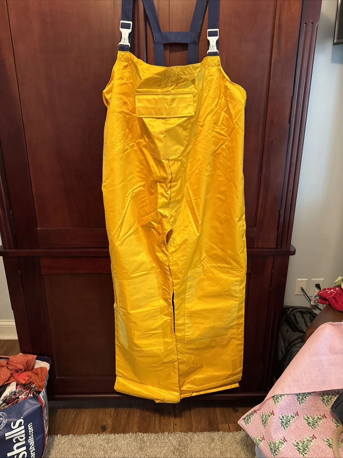 VTG BRITCHES OUTDOORS Mens Yellow Waterproof Sailing Fishing Rain Pants XL
