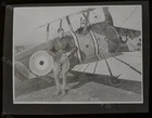 WW1 an unusually painted RFC Sopwith Camel & Pilot - copy negative 8 by 6cm