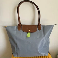 LONGCHAMP Le Pliage Original L Tote Bag Blue Acier - Recycled Canvas Outlet New
