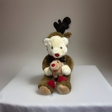 Vintage Bear In Reindeer Costume Christmas Teddy 1994 Plush Creations 19"