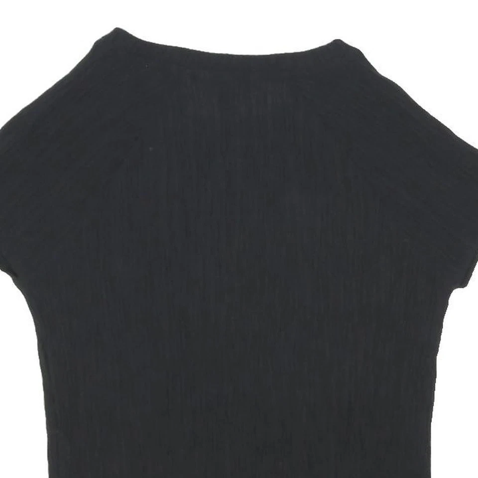 NEXT Haut Basique Noir Manches Courtes Col Rond UK 8 Jersey Polyester - Photo 4/4