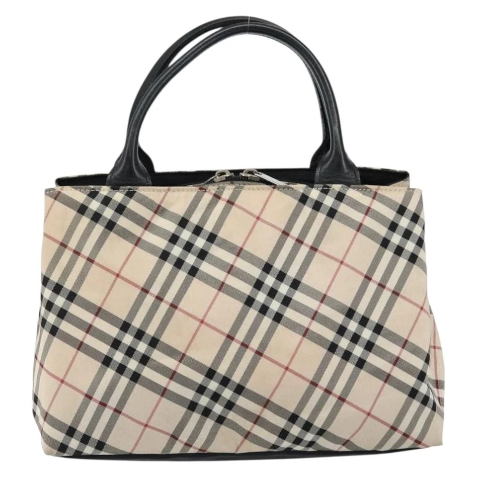 Auténtico bolso de mano BURBERRY Nova Check etiqueta azul nailon beige plata bs30323 Foto 2 de 4