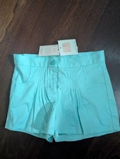 NWT Janie and Jack aqua blue pleated shorts Girls 5 / Vintage Pink Label