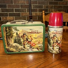 Davy Crockett Metal Lunchbox 1955 w/ Thermos 