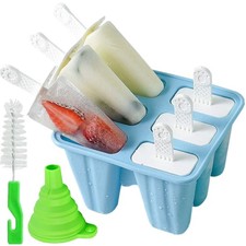 Popsicle Mould Popsicle Maker Molds 6 Pieces 6 Cavities, Blue