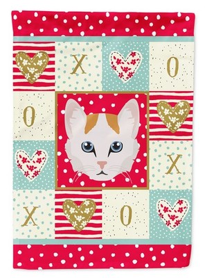Caroline's Treasures Turkish Van Cat Love Garden Flag CK5176GF
