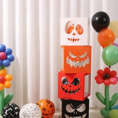 4 Boîtes à Ballons D'Halloween - Décorations D'Halloween Effrayantes - Photo 1/4