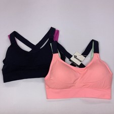 2 Sports Bras Gym Seamless High Impact Sports Bras Top Sz Small Pink/Black NWT
