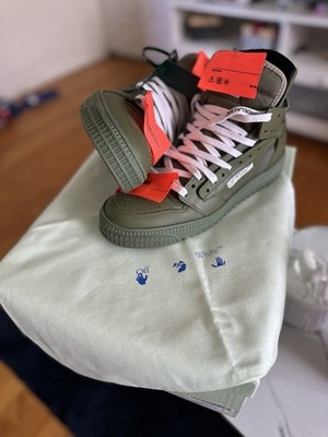 Off-White Off-Court 3.0 Green High-Top Lace Up Sneakers Men's Athletic Shoes