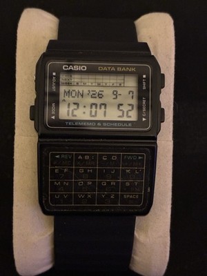 Vintage Casio Data Bank DBC-60 Telememo Schedule Calculator Watch Japan 1980s