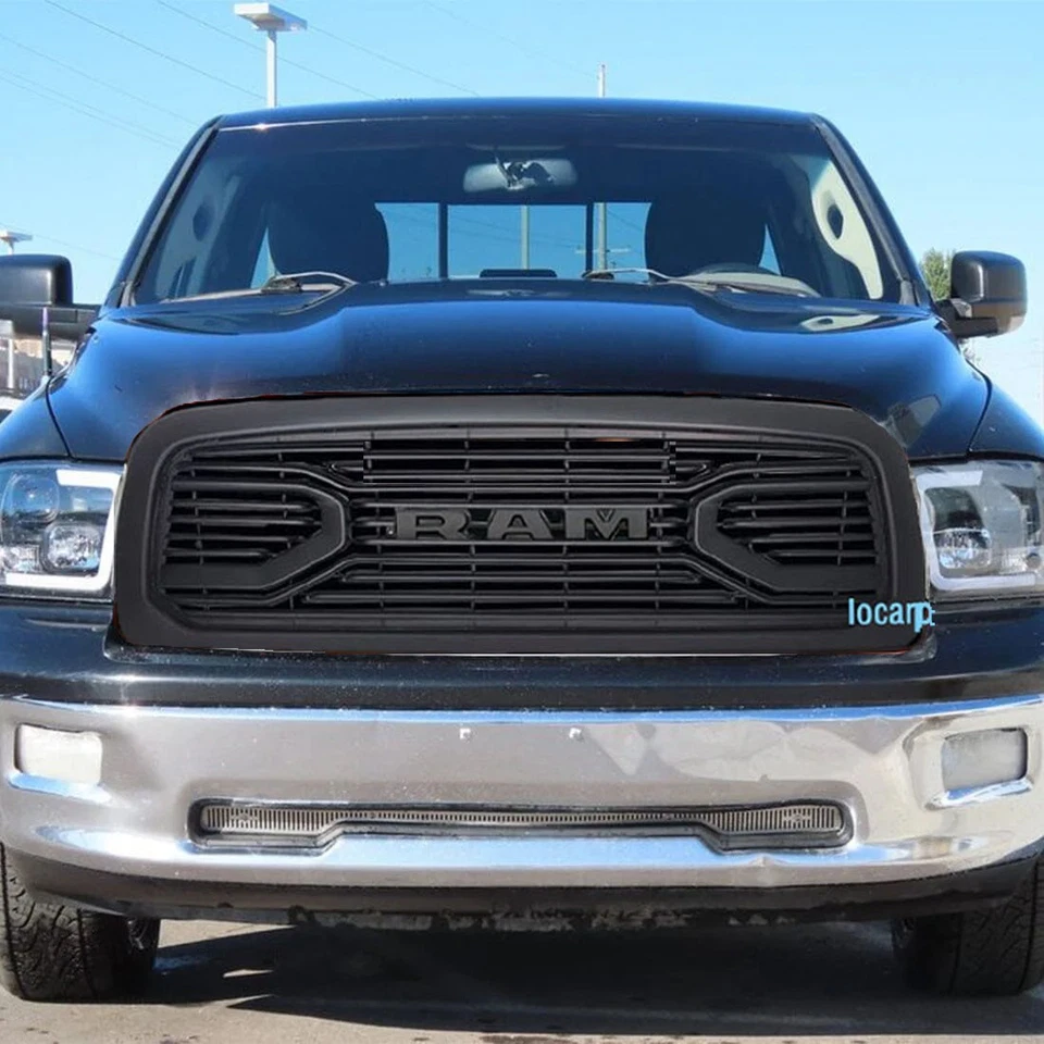 Parrilla para Dodge RAM 1500 2009 2010 2011 2012 parrilla delantera con letra negra Foto 4 de 4