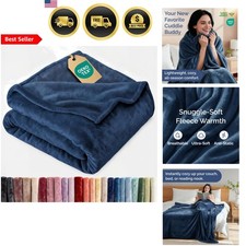 Fleece Blanket Queen Size Soft Cozy Warm Lightweight All Season Bedding