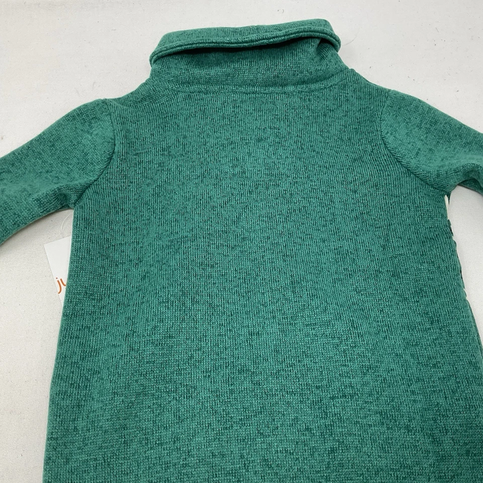 Suéter de dinosaurio para niños talla 12M frijoles saltadores cuello chal invierno verde polar Foto 3 de 4