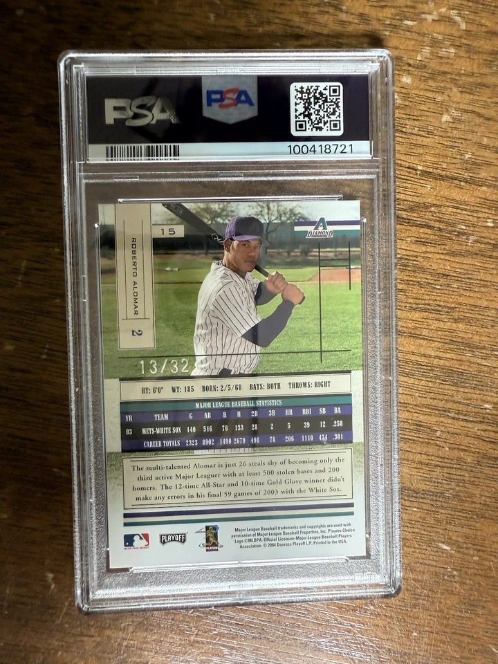 Playoff Absolute Memorabilia 2004 Roberto Alomar Spectrum autógrafo plateado 13/32 Foto 2 de 2