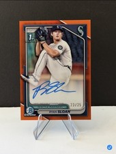 2024 Bowman Chrome Ryan Sloan True Orange Auto /25 Seattle Mariners