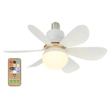 Ventilateur Plafond LED E27 Télécommande Lampe Dimmable Chambre Salon 40W