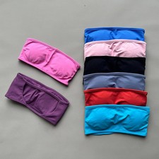 Backless Bandeau Sports Bra Seamless Halter Tube Top Yoga Gym Crop Tank Top