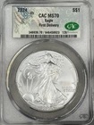 2024 American Silver Eagle $1 CAC CACG MS70 One Dollar ASE US Coin WOW!
