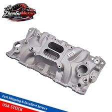 Dual Plane Aluminum Intake Manifold 2701 For Chevy Sbc Small Block 262-400 55-86