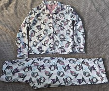 Hello Kitty and Friends Girls 7-8Y 2pc Fleece Button-Front PJ Set Elastic