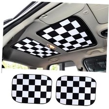2PCS Car Sunroof Sunshade, Car Roof Cover, Foldable UV Reflector Chequer