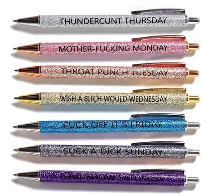 7pcs funny pens for adults, Seven Days of The Week Pen Describing Mentality,G...