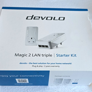 devolo Magic 2 LAN Triple Starter Kit 2 Powerline Adapters 3 Port Plug & Play
