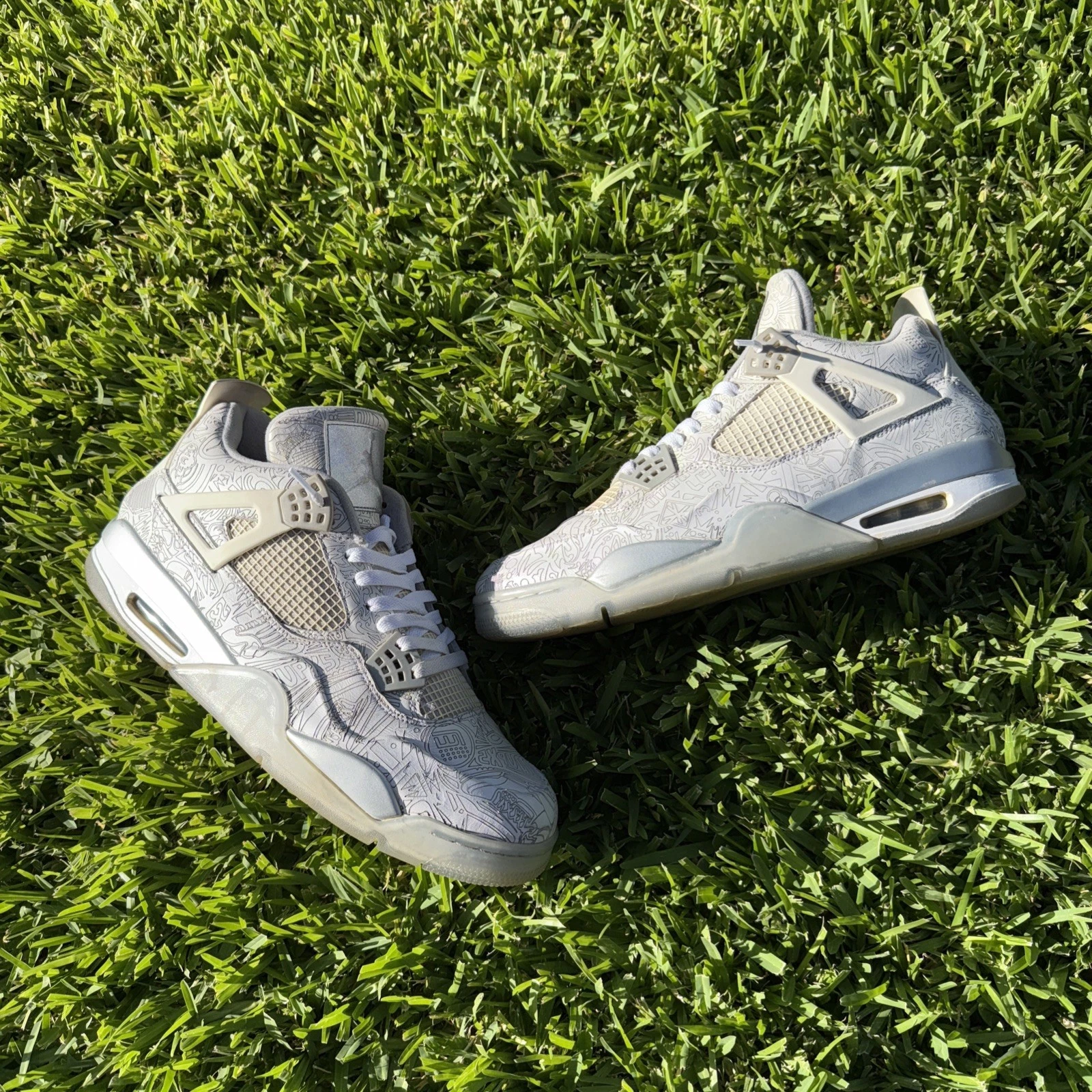 Taglia 13 Jordan 4 White Laser (OTTIME CONDIZIONI FONDO BIANCO)