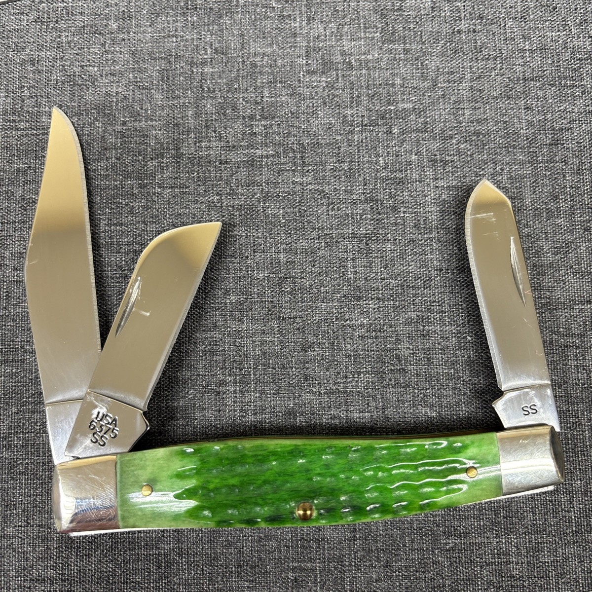 Case XX 6375 SS John Deere Large Stockman – Made in USA , Green