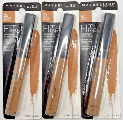 3x Maybelline New York Fit Me Concealer 25 Medium .23 Fl Oz