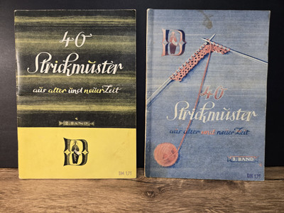 SET OF 2 Vintage ''40 Strickmuster'' (40 Knitting Patterns) Booklets in German