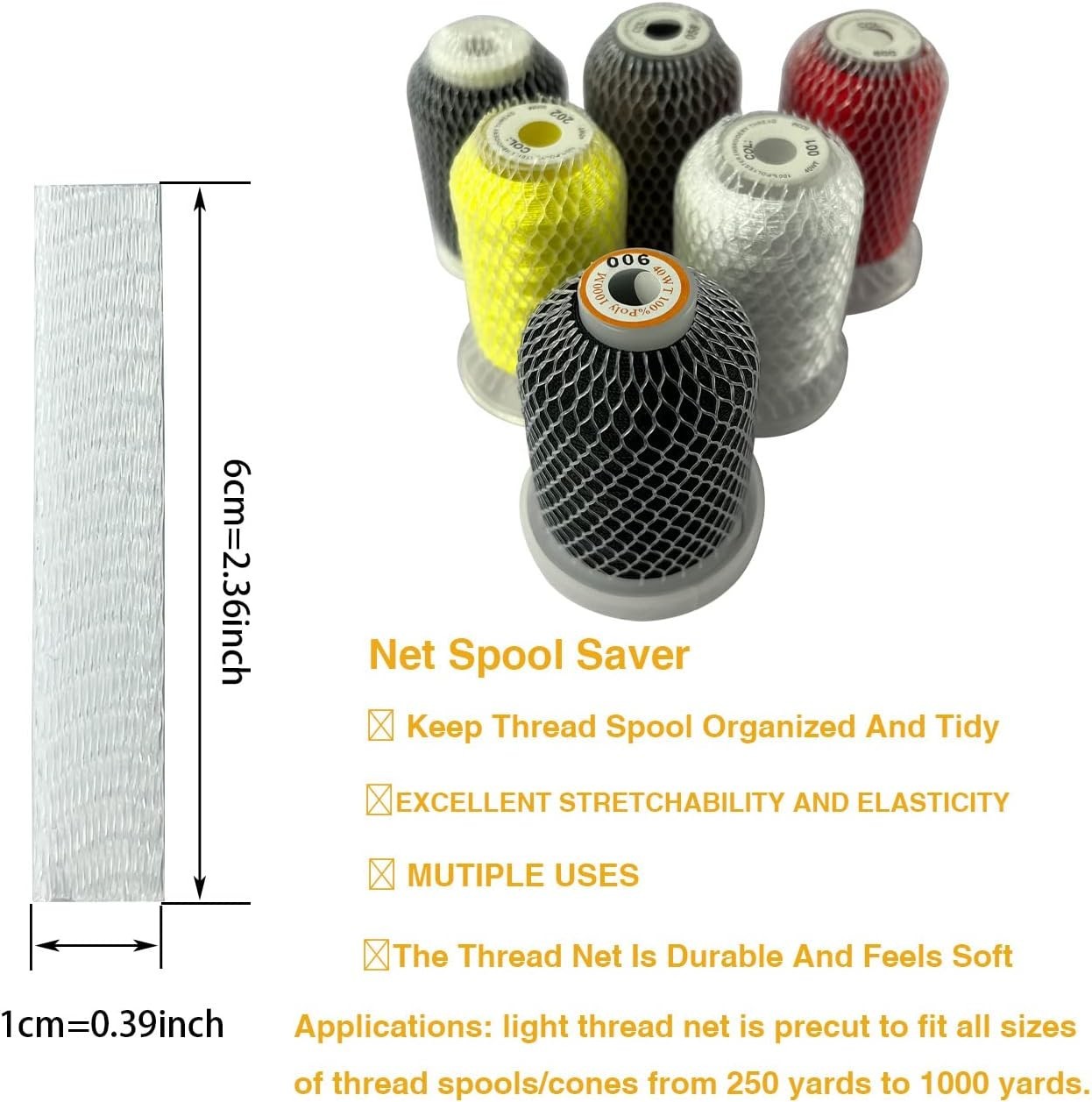 100pcs Thread Net Spool Saver for Different Sizes of Embroidery Sewing ...