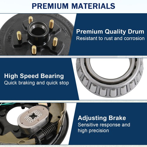 5 on 5 Bolt Circle Drum Kits w/ 10"x2-1/4" Left Right Electric Brake for 3500lbs - Picture 5 of 8