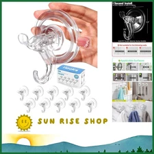 Transparent Suction Cup Hangers – 11 lbs Capacity for Modern Home Organization