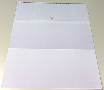 Purple Linen Blank Checks Top Position Computer Business Checks Total Qty: 250
